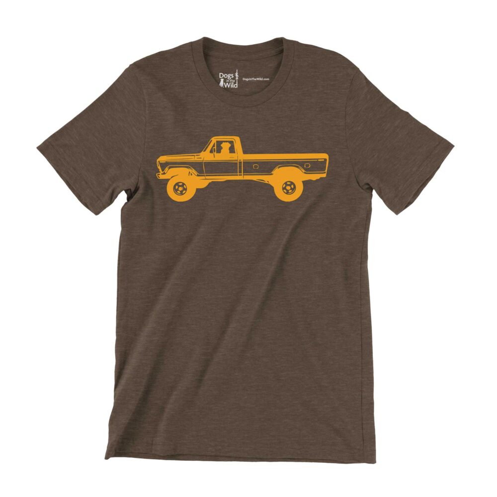 golden retriever in a vintage truck t-shirt by mike hosier