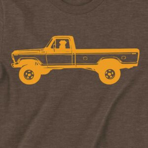 golden retriever in a vintage truck t-shirt by mike hosier