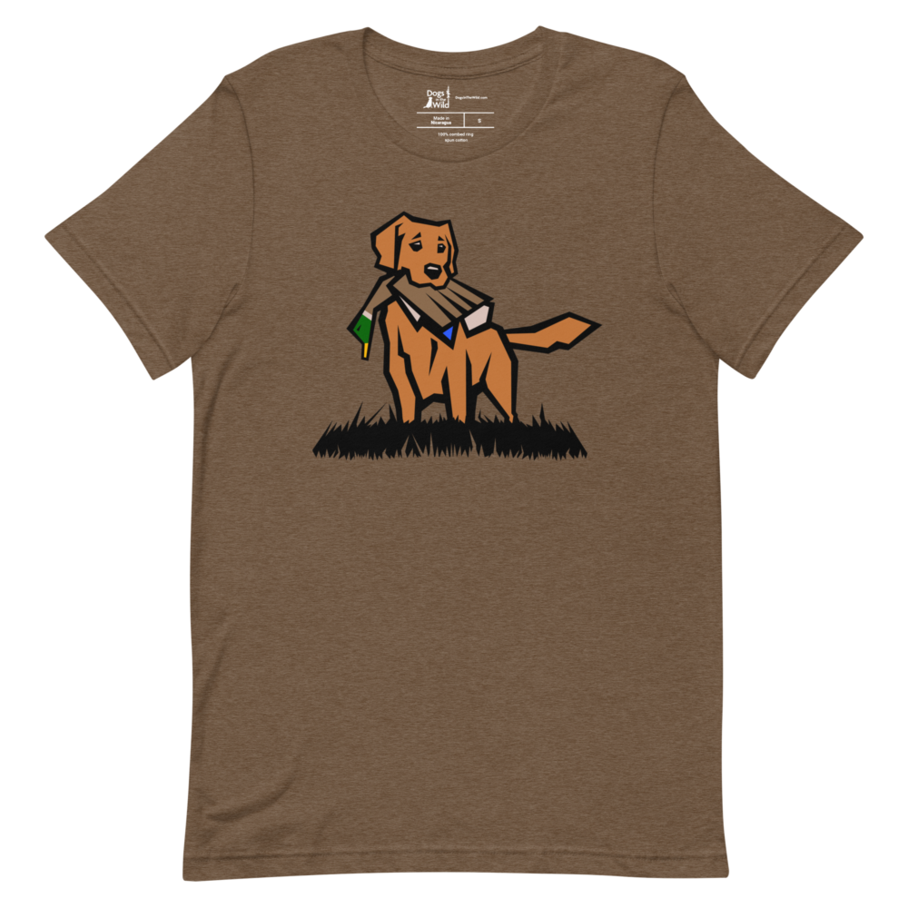 field golden retriever t-shirt with mallard duck