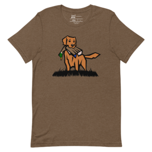 field golden retriever t-shirt with mallard duck