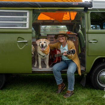 vw camper van, dog photography by mike hosier